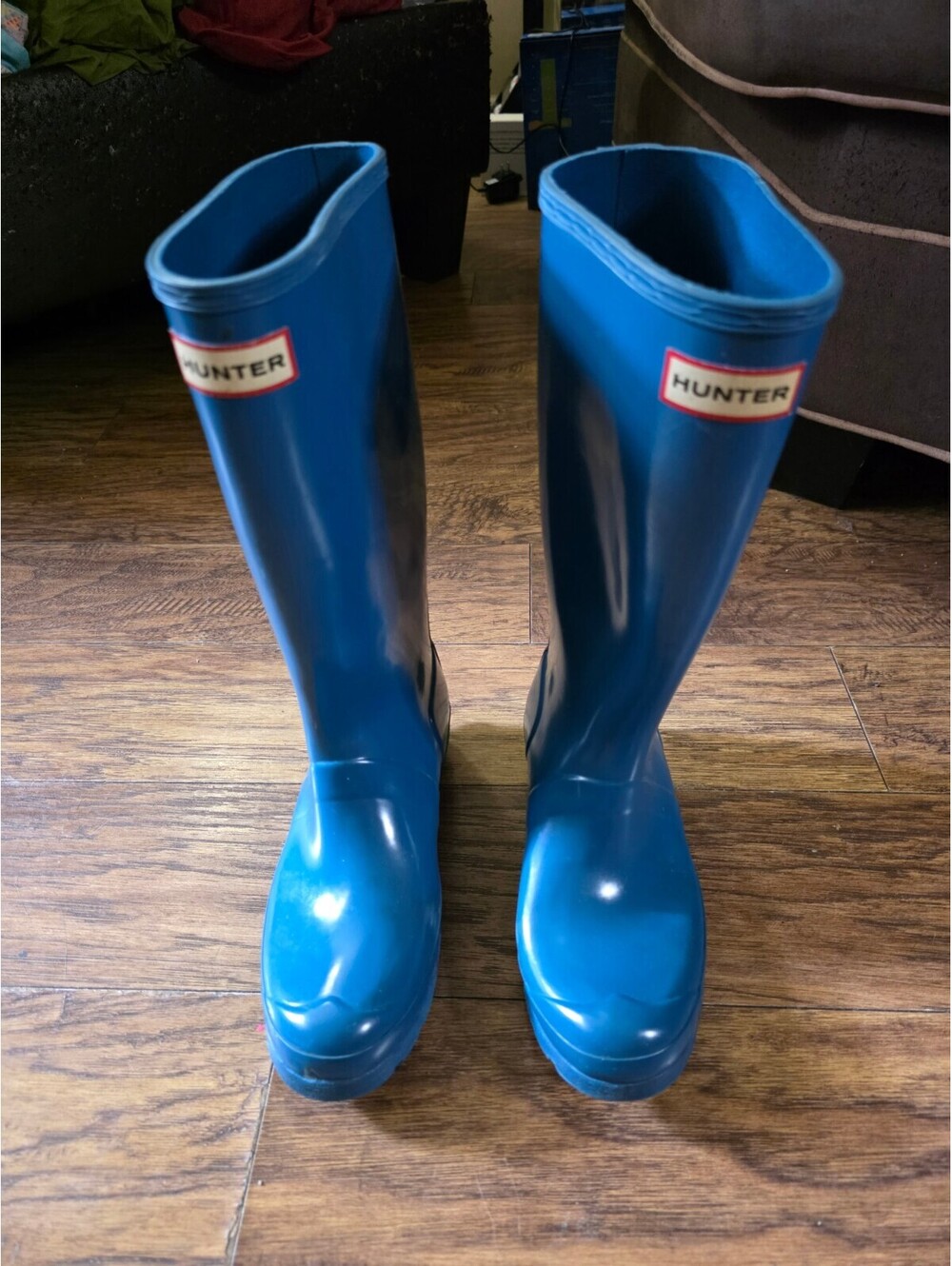 Hunter Gloss Rain Boots – Blue – UK 4 / EU 37 / US 5